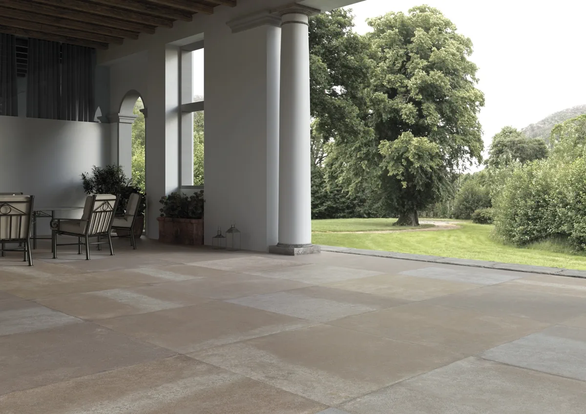 Gres Apavisa FOCUS efekt kamień, - aranzacja w eleganckiej lazience