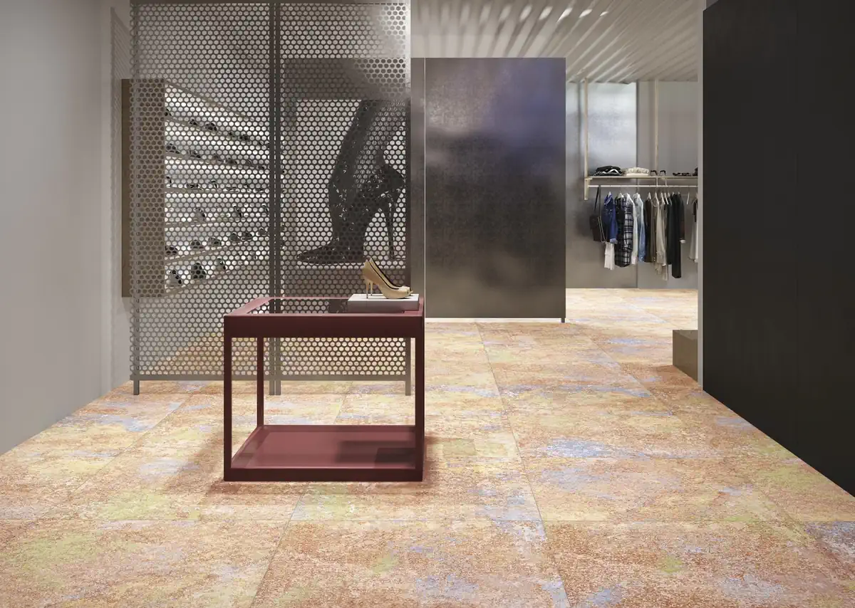 Gres Apavisa EMOTION efekt beton - aranzacja w eleganckiej lazience
