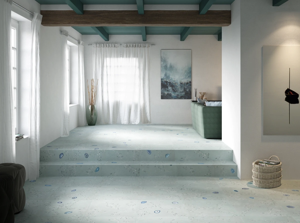 Gres Apavisa GEODAS efekt beton - aranzacja w eleganckiej lazience