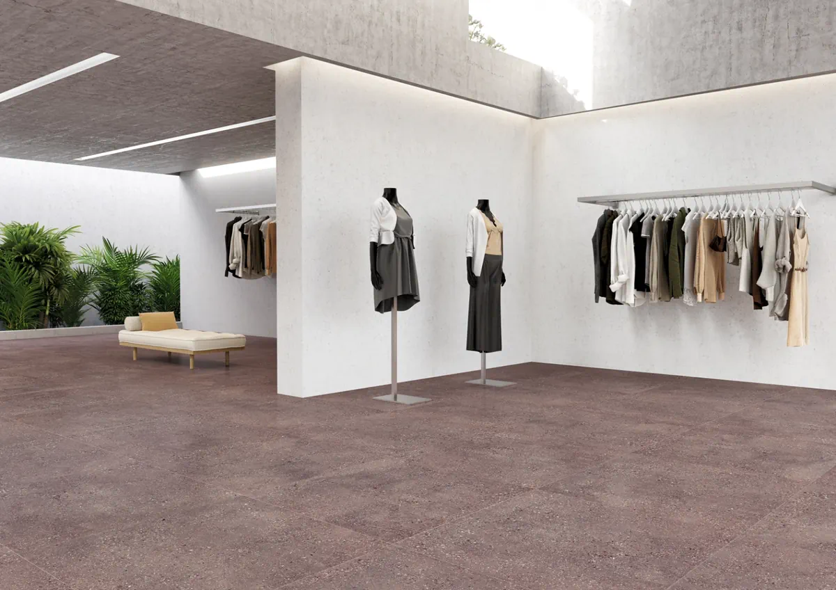 Gres Apavisa WIND efekt terrazzo, wzór - aranzacja w eleganckiej lazience