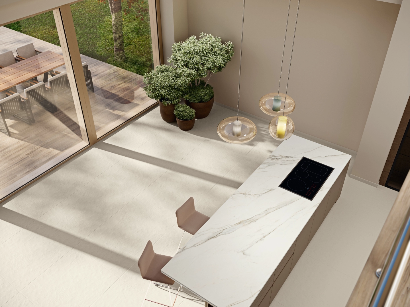 Gres Ape CALACATTA SLOW efekt marmur - aranzacja w eleganckiej lazience