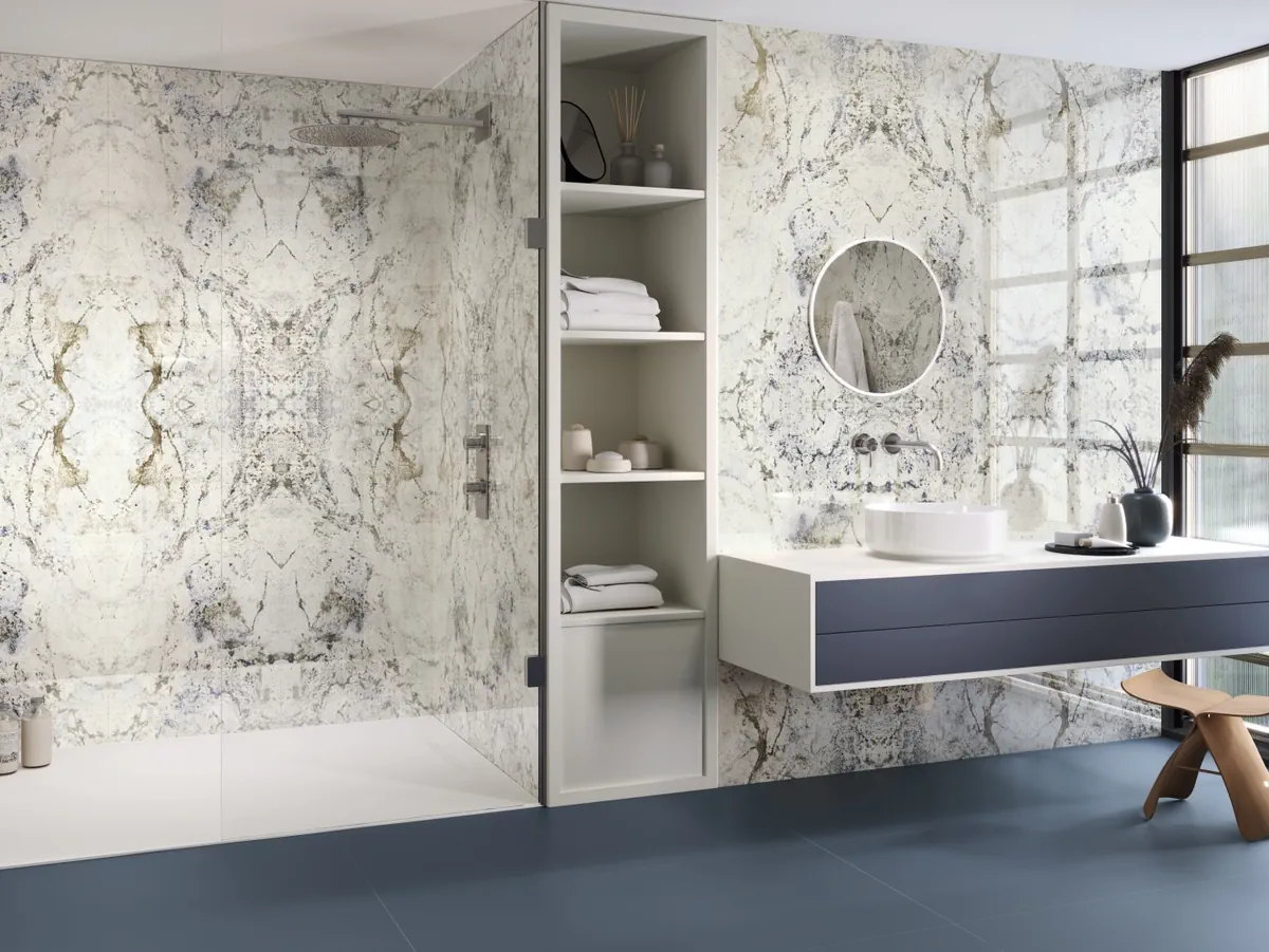 Gres Ape FOUR SEASONS efekt kolor - aranzacja w nowoczesnym salonie