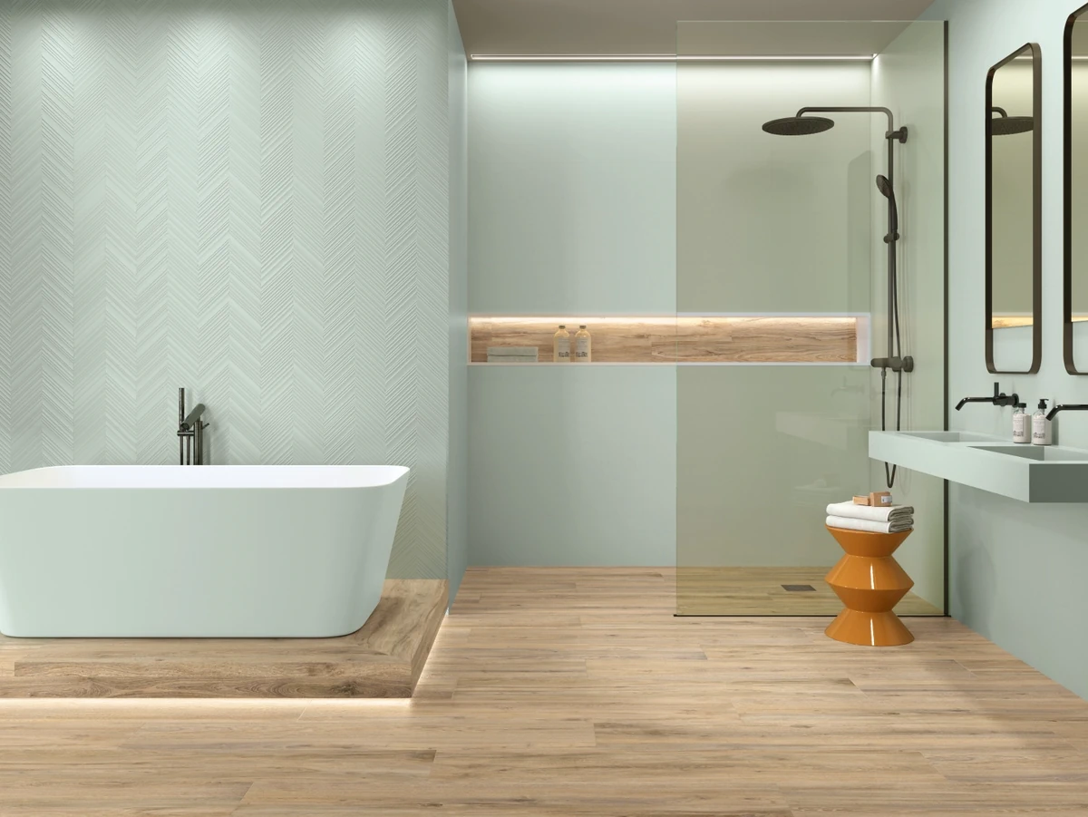 Gres Ape COLORFUL efekt kolor - aranzacja w nowoczesnym salonie