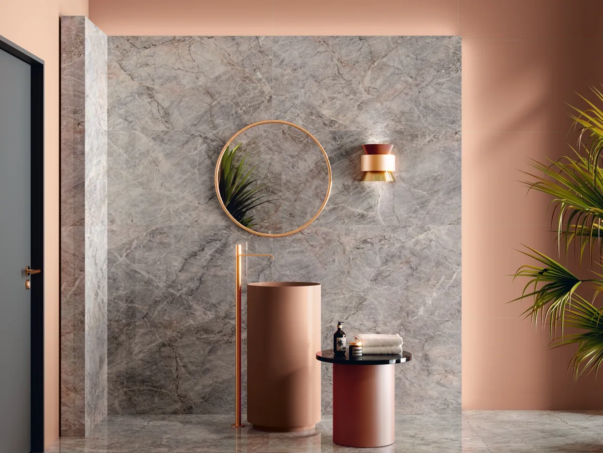 Gres Ape FOUR SEASONS efekt kolor - aranzacja w nowoczesnym salonie