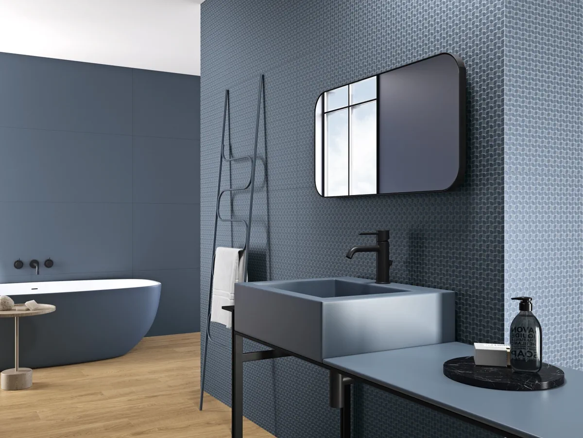 Gres Ape FOUR SEASONS efekt kolor - aranzacja w przy kominku