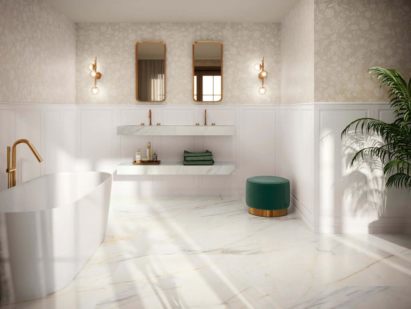Gres Ape CALACATTA SLOW efekt marmur - aranzacja w elewacji domu