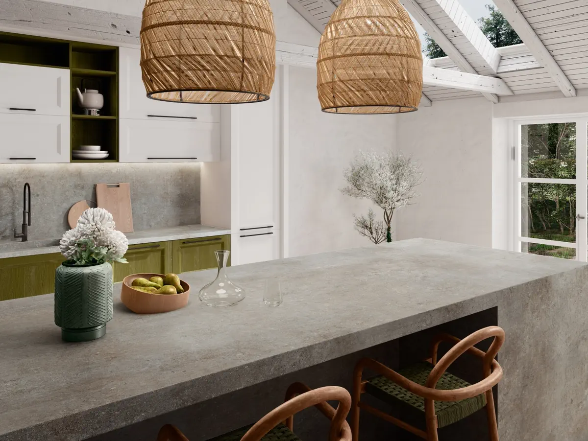 Gres Ape CONCRETO GREY efekt beton - aranzacja w eleganckiej lazience