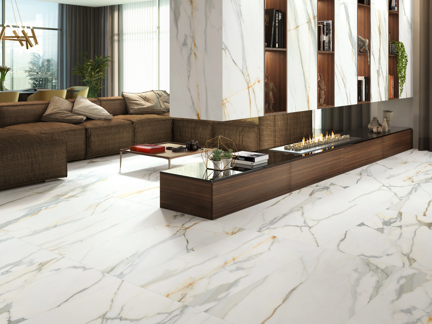 Gres Ape CALACATTA BORGHINI efekt marmur - aranzacja w eleganckiej lazience