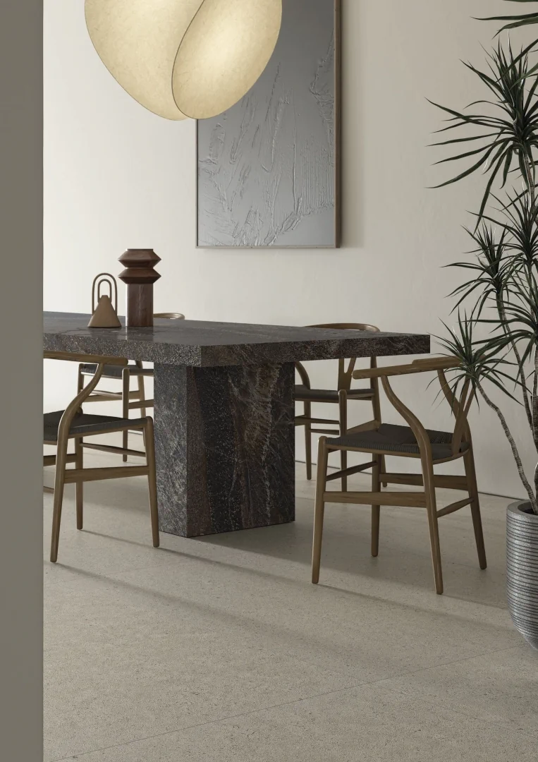 Gres Ariostea ELEMENTAE efekt kamień - aranzacja w eleganckiej lazience