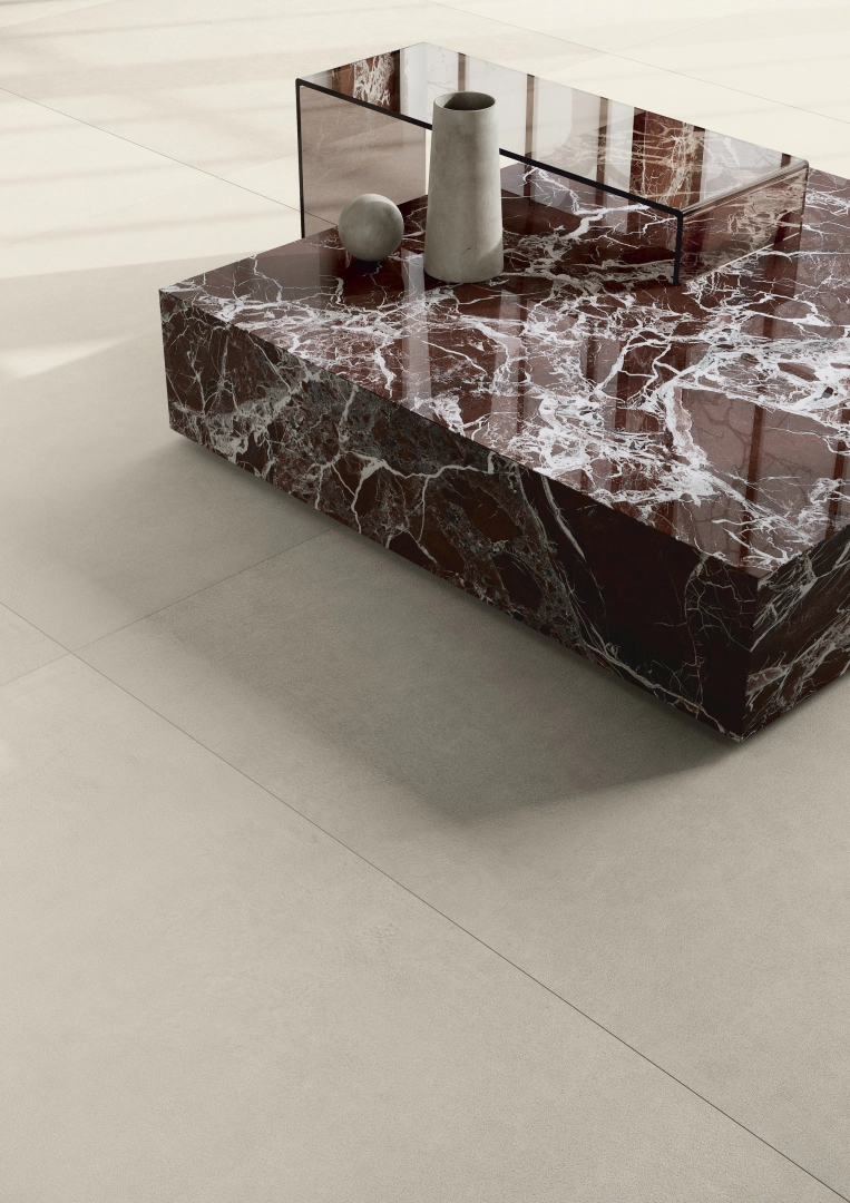 Gres Ariostea BALANCE efekt beton - aranzacja w eleganckiej lazience