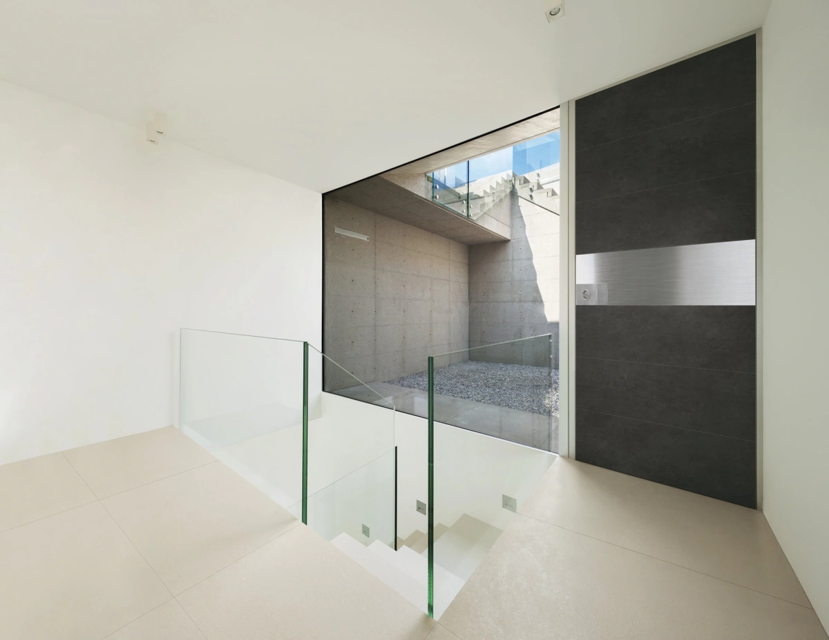 Gres Ariostea ULTRA ICEMENTI efekt beton - aranzacja w eleganckiej lazience