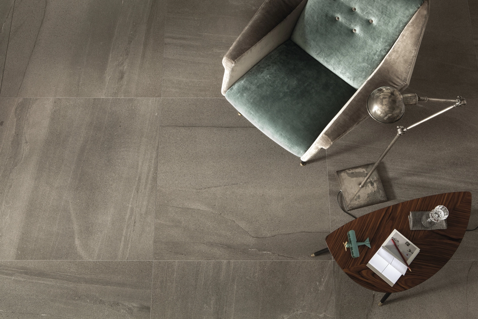 Gres Ariostea ULTRA PIETRE efekt kamień - aranzacja w eleganckiej lazience
