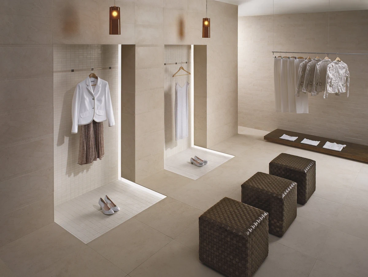 Gres Ariostea PIETRE NATURALI HIGH-TECH efekt kamień - aranzacja w eleganckiej lazience