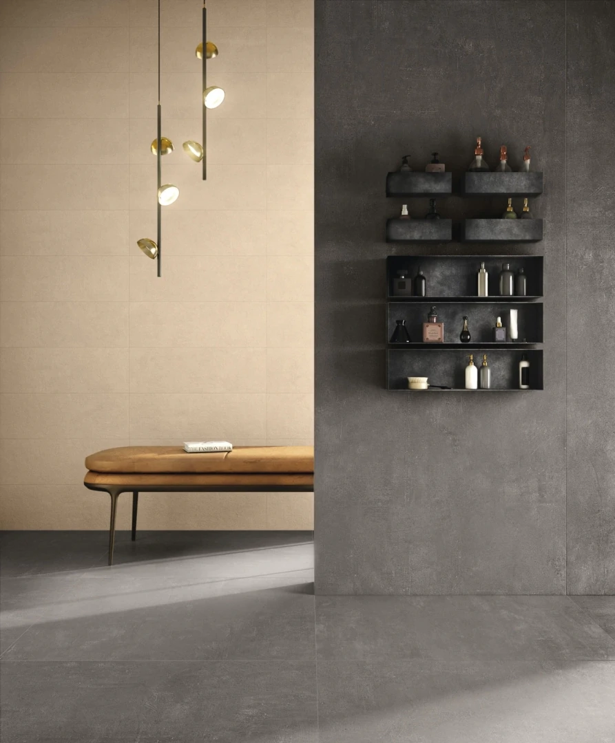 Gres Ariostea URBAN ACTIVE efekt beton - aranzacja w eleganckiej lazience