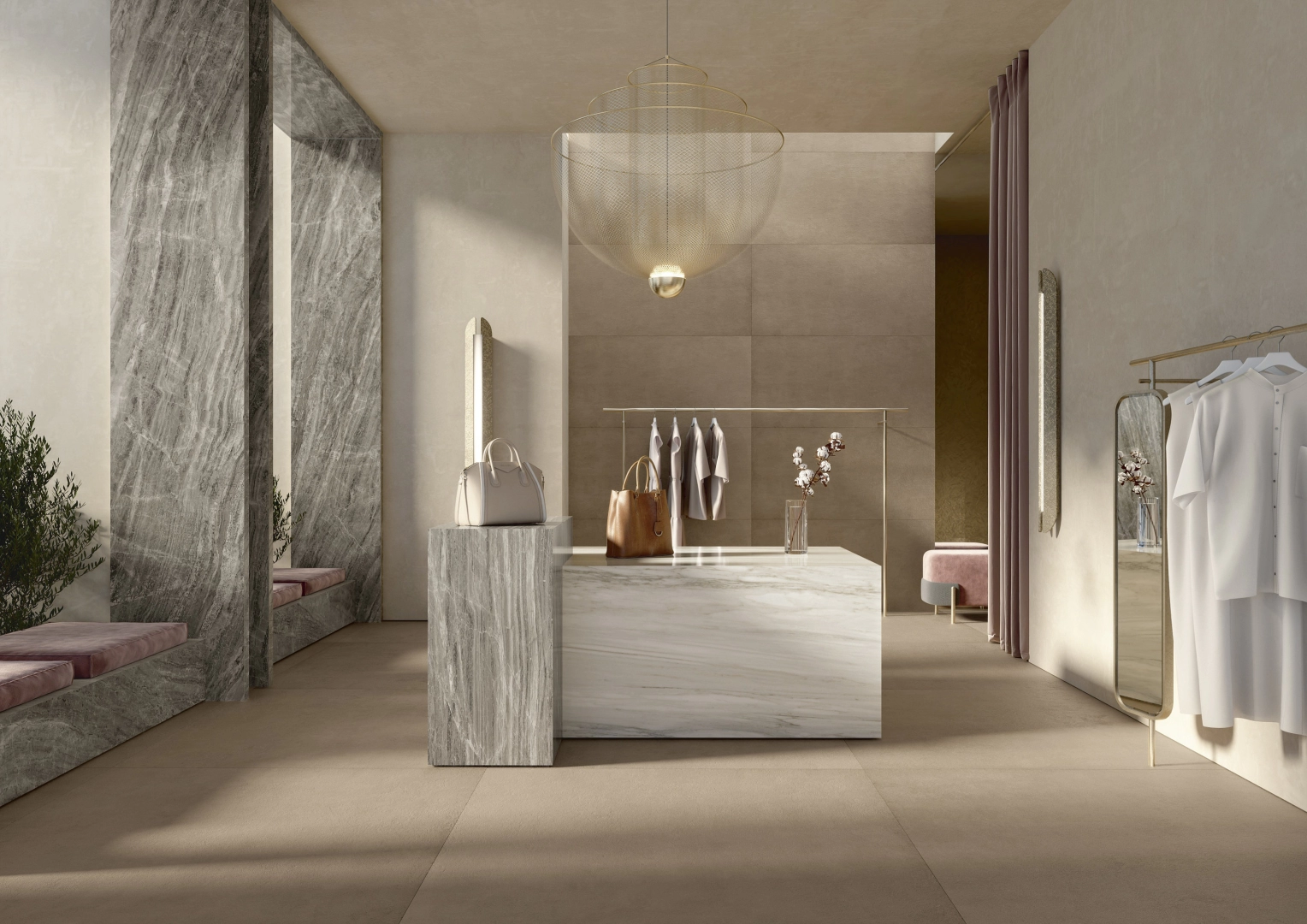 Gres Ariostea BALANCE efekt beton - aranzacja w eleganckiej lazience