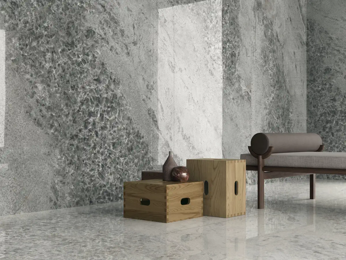 Gres Ariostea ULTRA CRYSTAL efekt marmur - aranzacja w elewacji domu