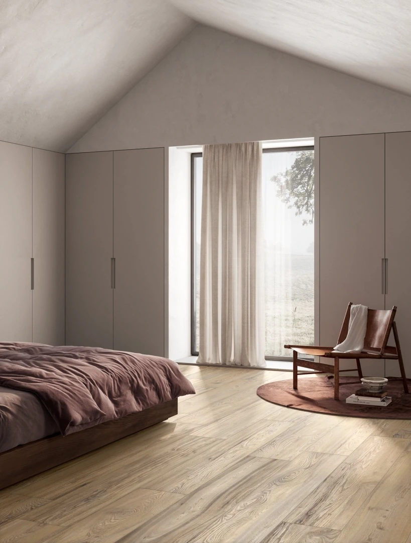 Gres Ascot NATURAL efekt drewno - aranzacja w eleganckiej lazience