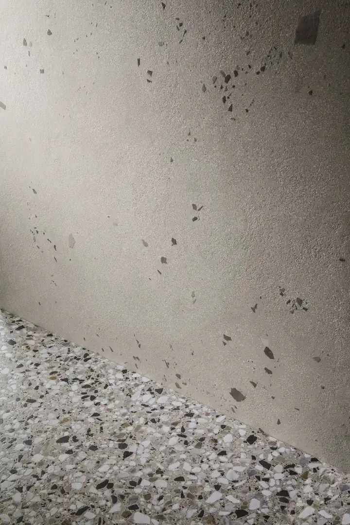 Gres Ascot KADO efekt beton, terrazzo - aranzacja w elewacji domu