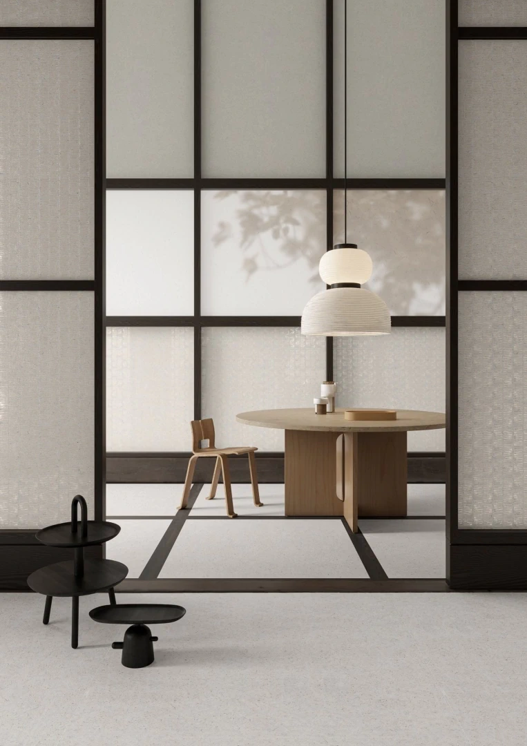 Gres Ascot WASHI efekt beton - aranzacja w minimalistycznym wnetrzu