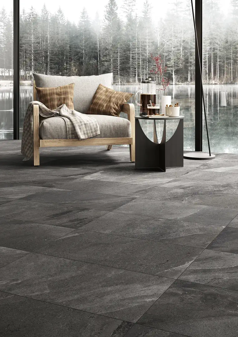 Gres Ascot LIMEQUARTZ efekt kamień - aranzacja w elewacji domu