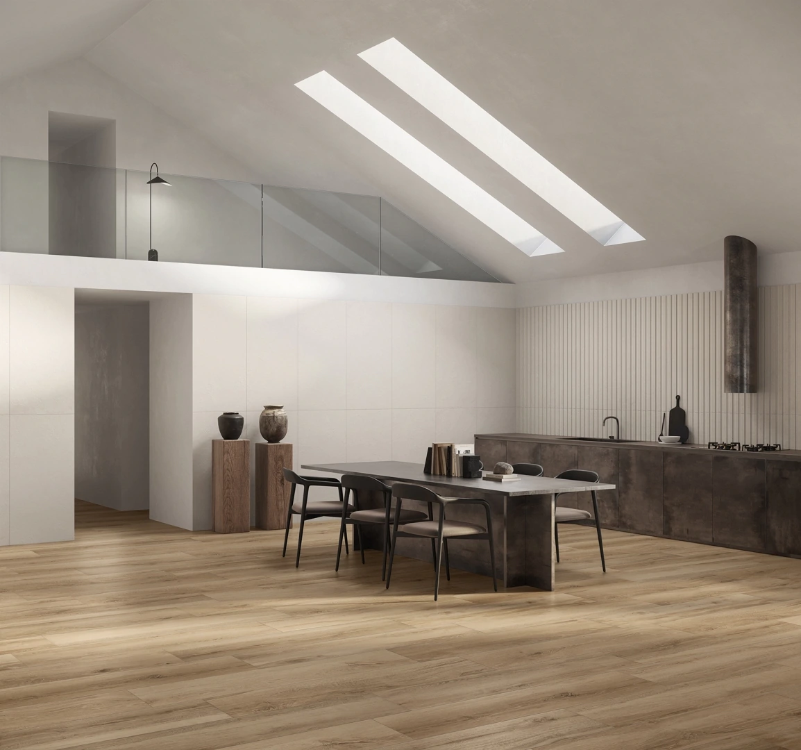 Gres Ascot PIGMENTA efekt beton - aranzacja w elewacji domu