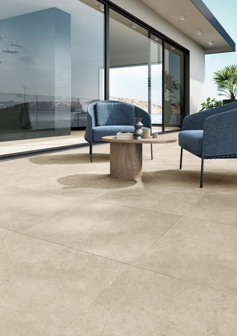 Gres Ascot DISTRICT efekt kamień - aranzacja w eleganckiej lazience