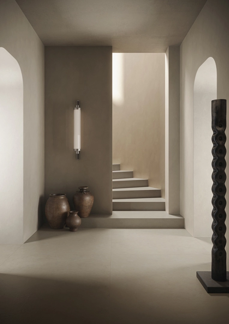 Gres Ascot PIGMENTA efekt beton - aranzacja w eleganckiej lazience