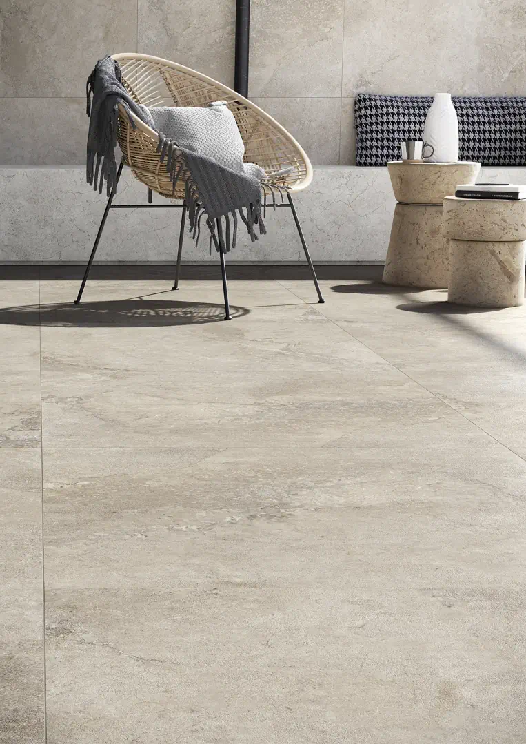 Gres Ascot STONE VALLEY efekt kamień - aranzacja w eleganckiej lazience