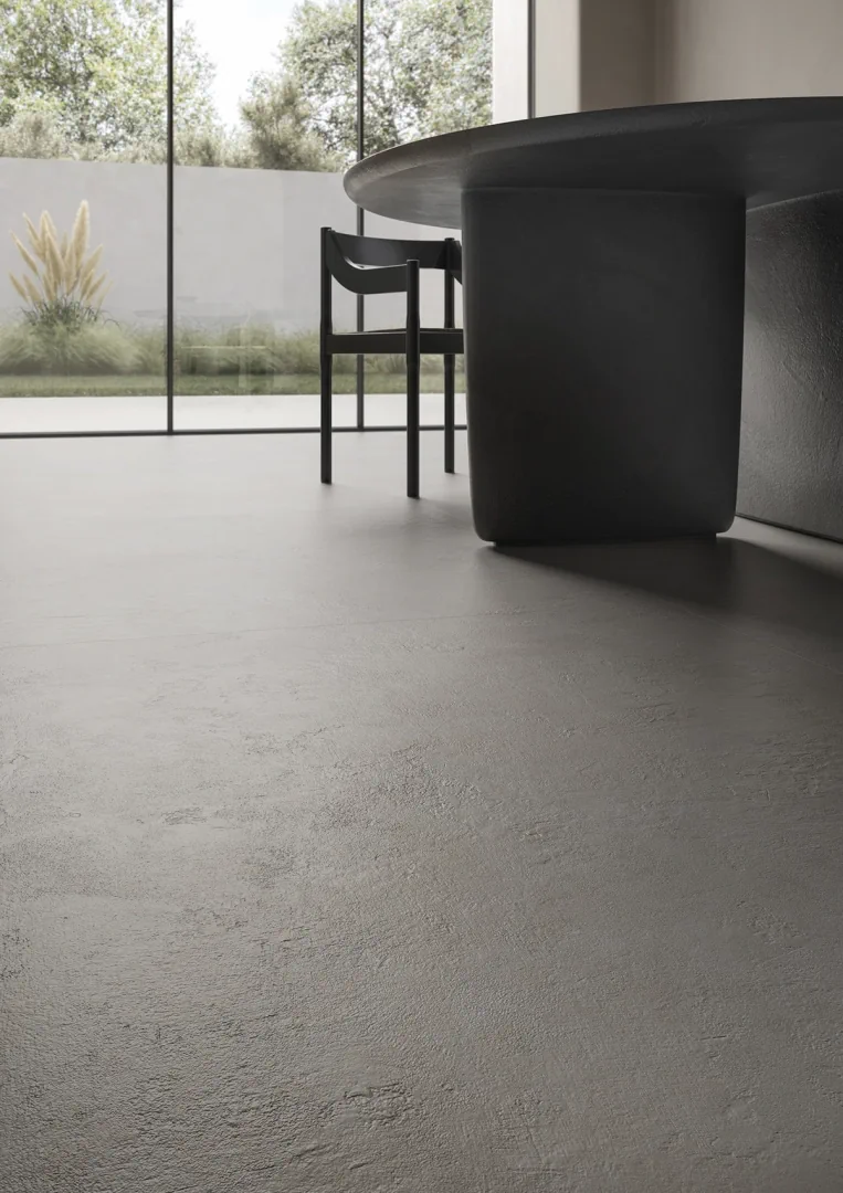 Gres Ascot PIGMENTA efekt beton - aranzacja w minimalistycznym wnetrzu