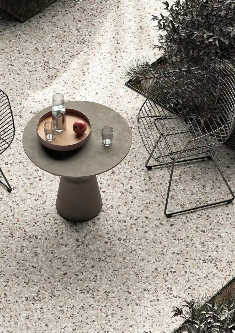 Gres Ascot GARDEN20 efekt kamień, beton - aranzacja w minimalistycznym wnetrzu