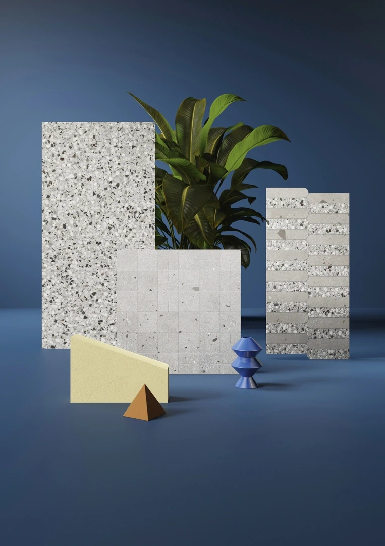 Gres Ascot KADO efekt beton, terrazzo - aranzacja w eleganckiej lazience