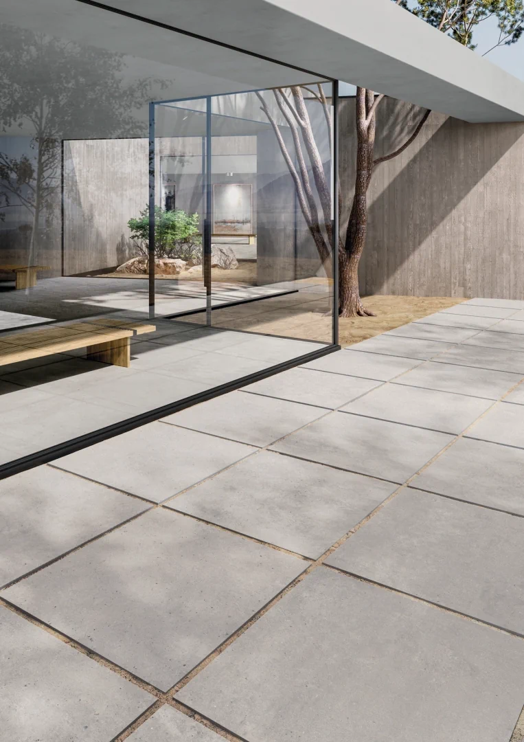 Gres Ascot GARDEN20 efekt kamień, beton - aranzacja w eleganckiej lazience