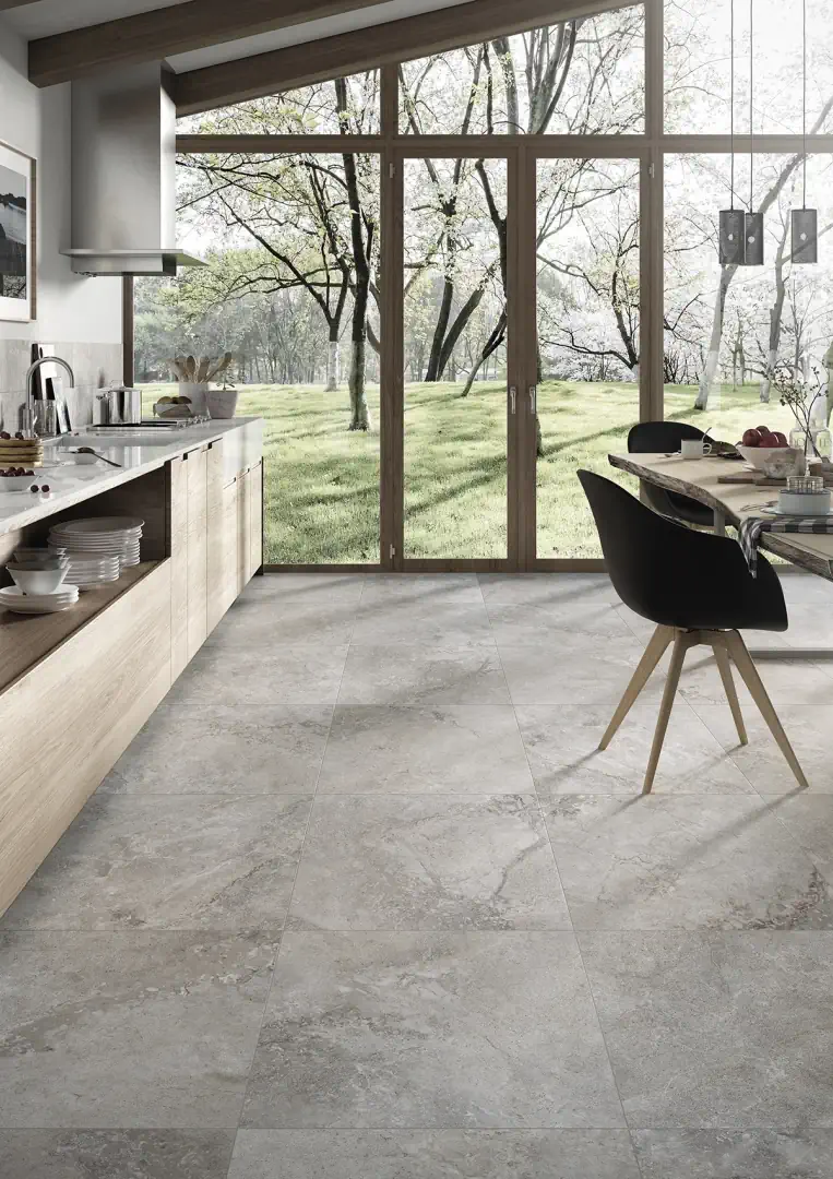 Gres Ascot STONE VALLEY efekt kamień - aranzacja w przestronnym holu
