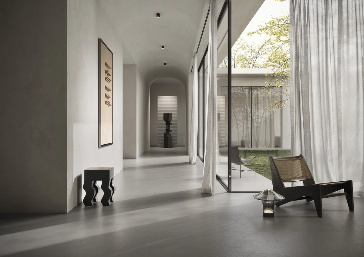 Gres Ascot PIGMENTA efekt beton - aranzacja w elewacji domu