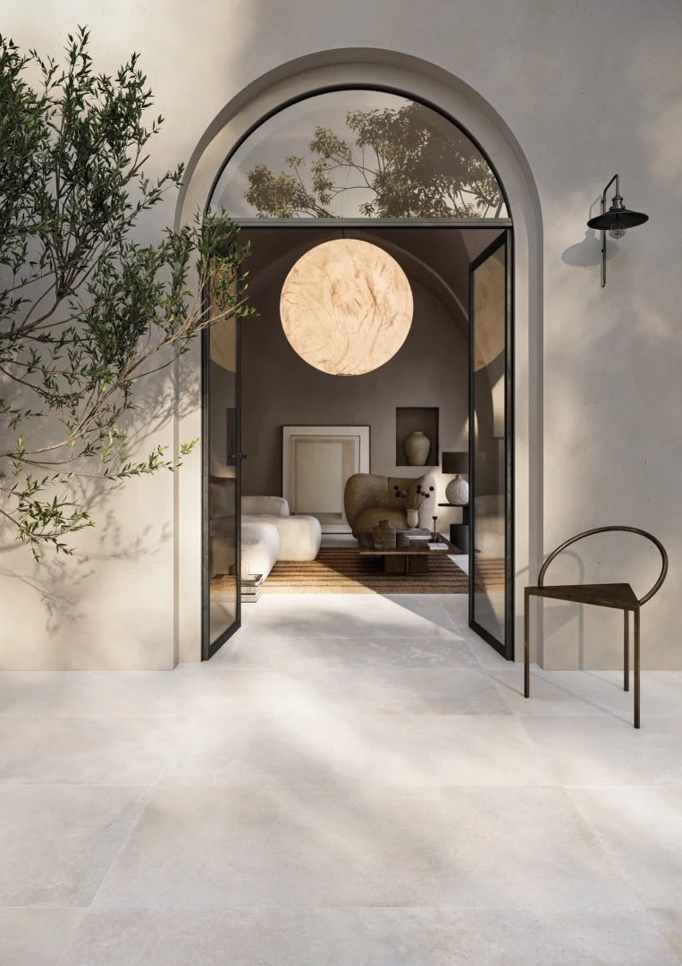 Gres Ascot GARDEN20 efekt kamień, beton - aranzacja w elewacji domu