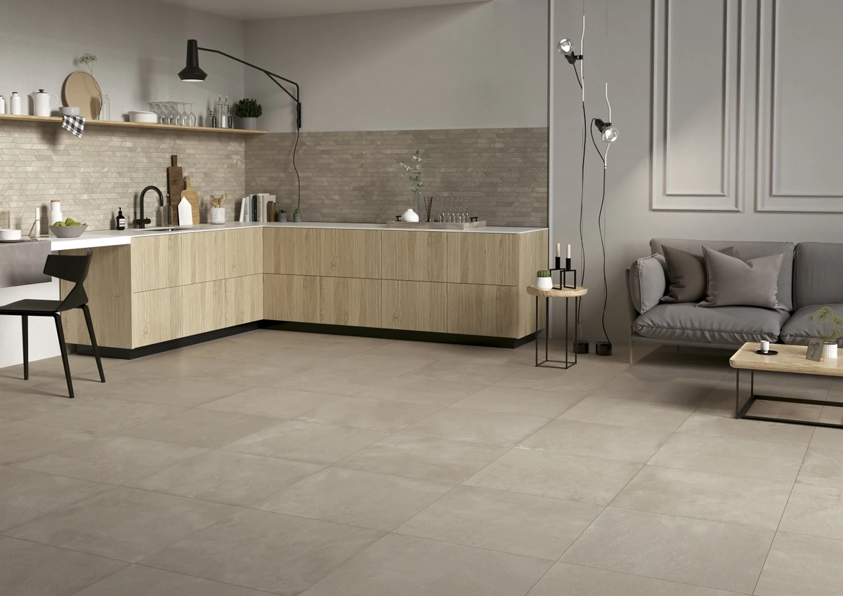 Gres Ascot COMFORT R efekt beton - aranzacja w elewacji domu