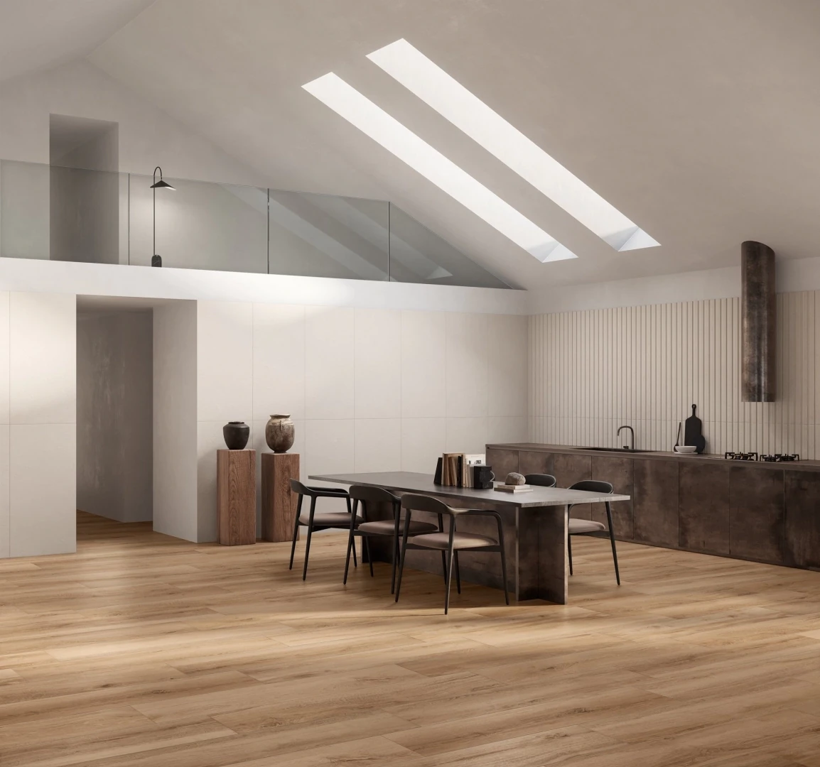 Gres Ascot NATURAL efekt drewno - aranzacja w eleganckiej lazience