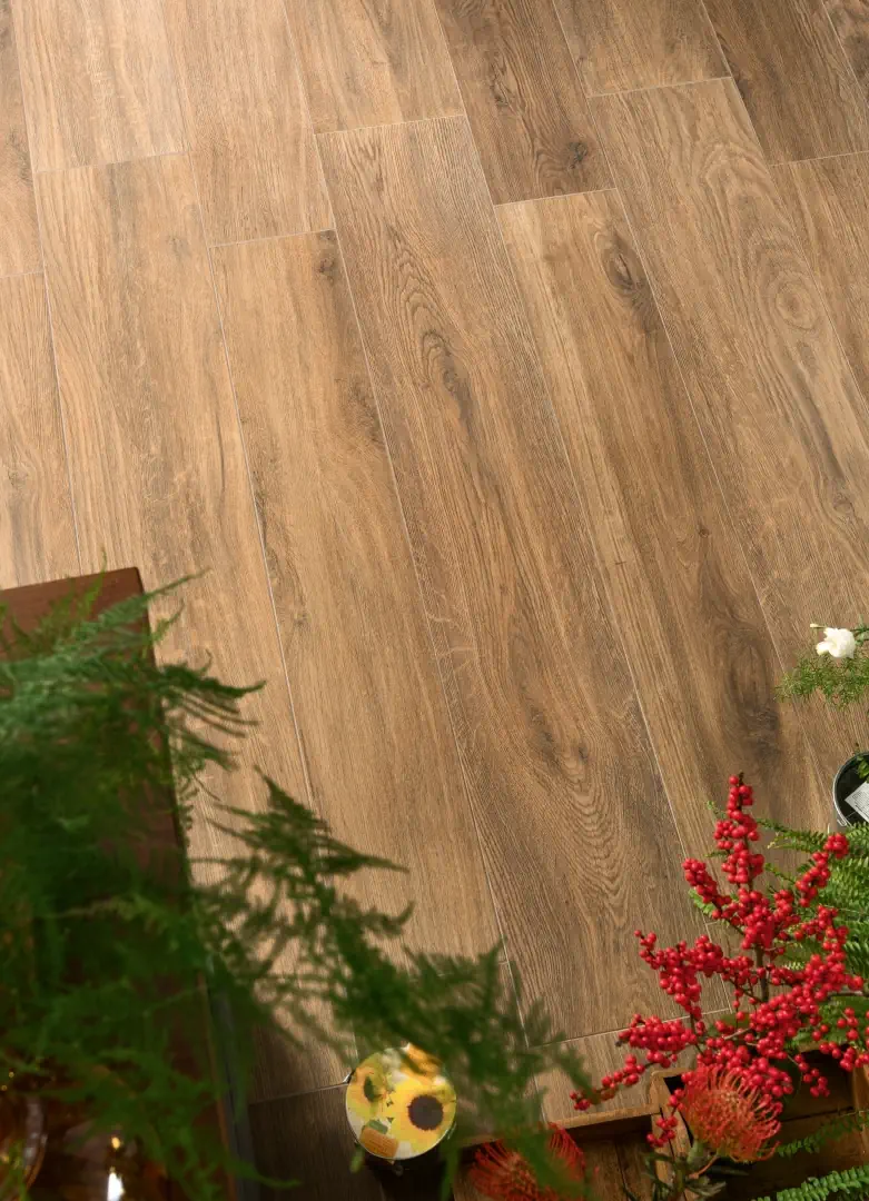 Gres Ascot NATURAL efekt drewno - aranzacja w minimalistycznym wnetrzu