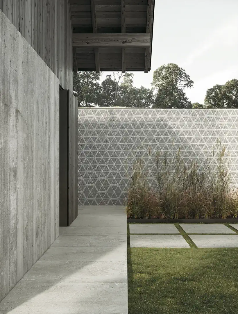 Gres Ascot SIGNATURE STONE efekt kamień - aranzacja w przy kominku