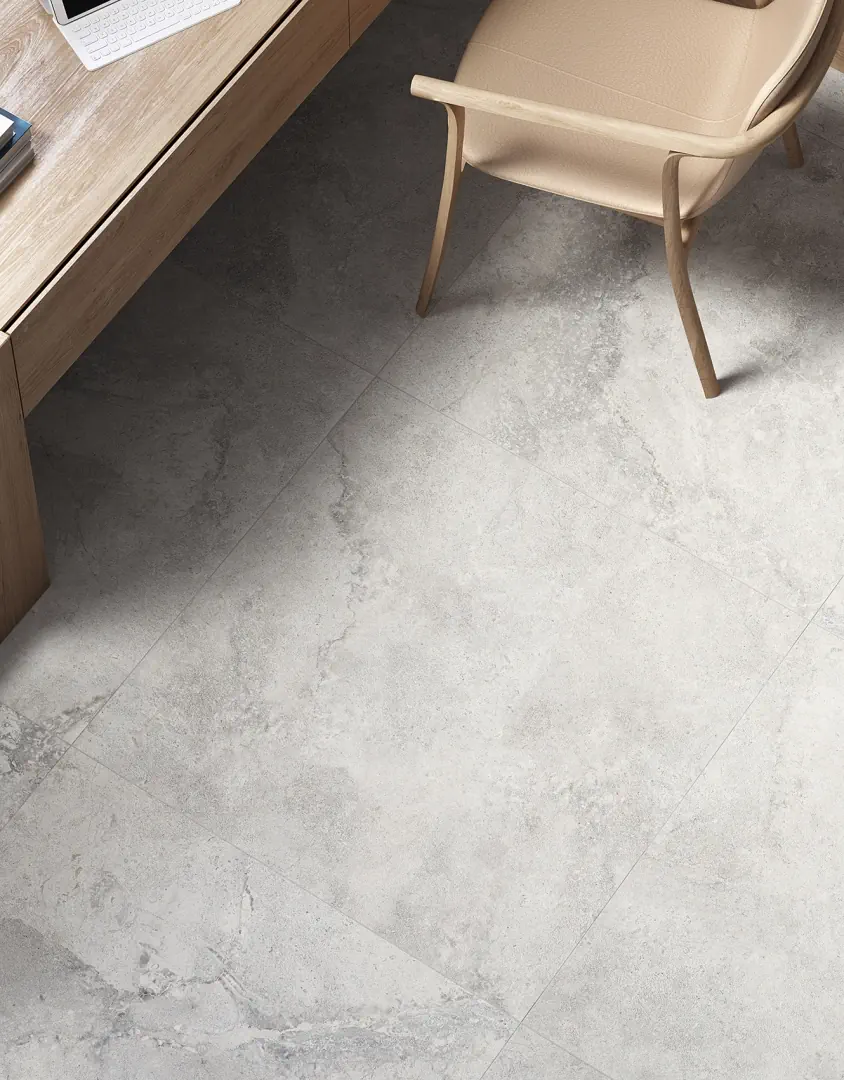 Gres Ascot STONE VALLEY efekt kamień - aranzacja w minimalistycznym wnetrzu