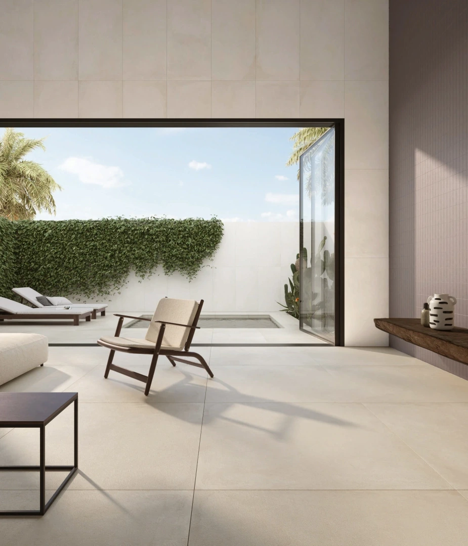 Gres Caesar PRIMA efekt beton - aranzacja w eleganckiej lazience