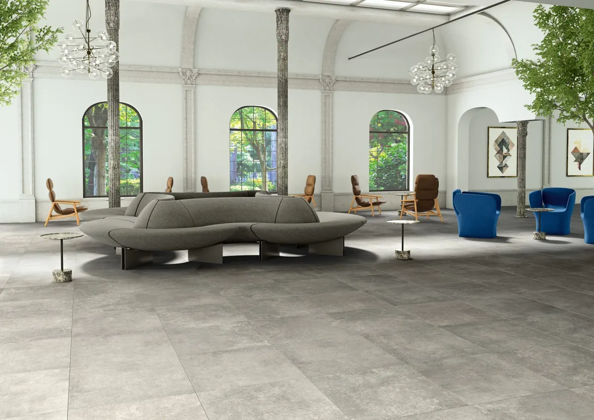 Gres Caesar STEP IN efekt kamień - aranzacja w eleganckiej lazience