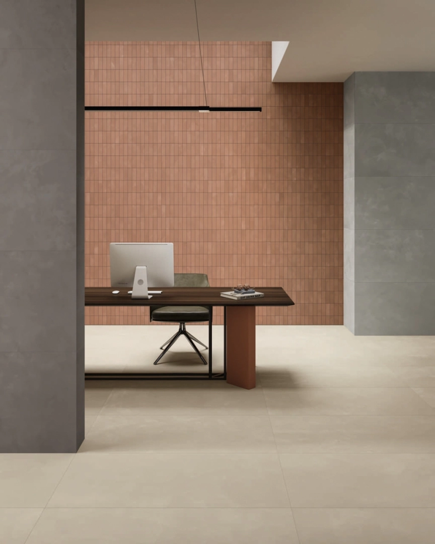 Gres Caesar JOIN efekt beton - aranzacja w eleganckiej lazience