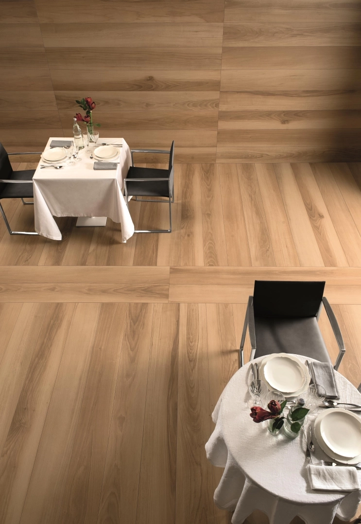 Gres Caesar LIFE efekt drewno - aranzacja w eleganckiej lazience