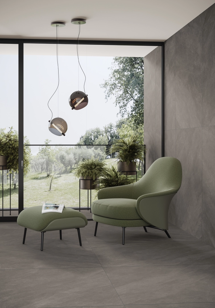 Gres Casalgrande Padana ERA efekt kamień - aranzacja w eleganckiej lazience