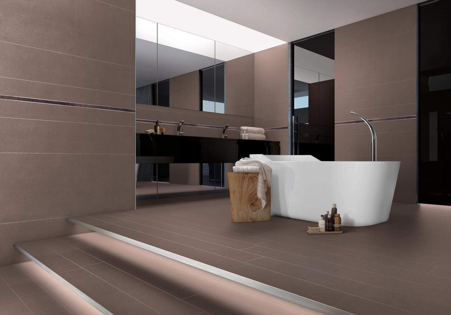 Gres Casalgrande Padana EARTH efekt beton - aranzacja w elewacji domu
