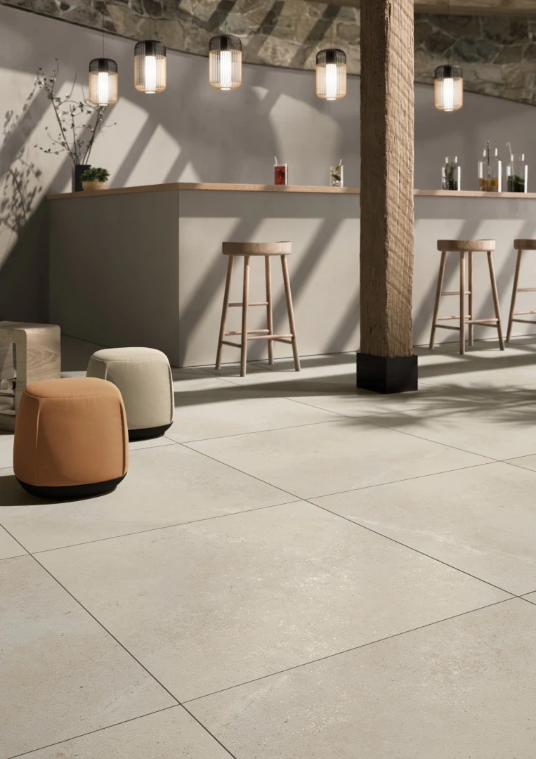 Gres Casalgrande Padana PIETRE DI SARDEGNA efekt kamień - aranzacja w eleganckiej lazience