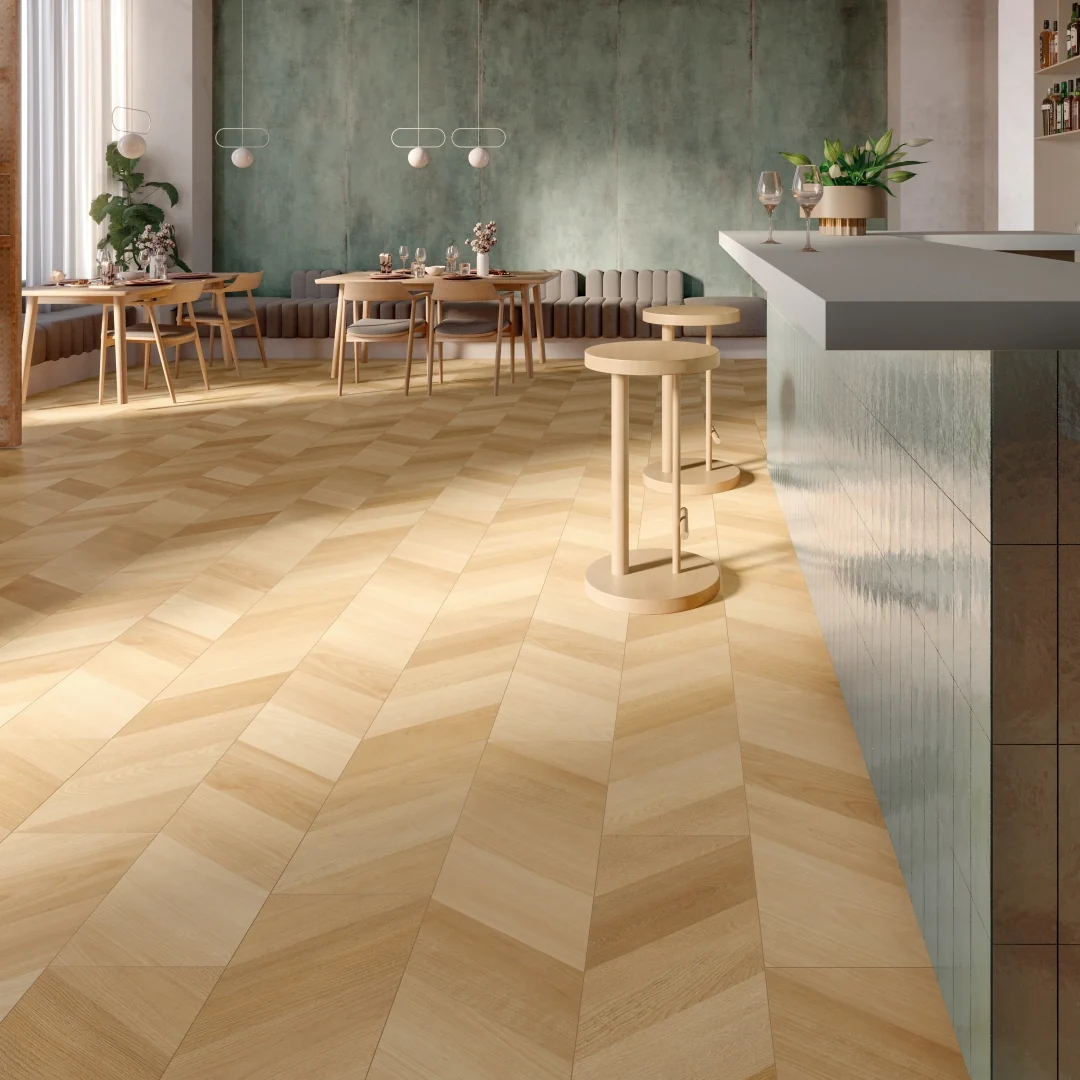 Gres Casalgrande Padana ENGLISH WOOD efekt drewno - aranzacja w eleganckiej lazience