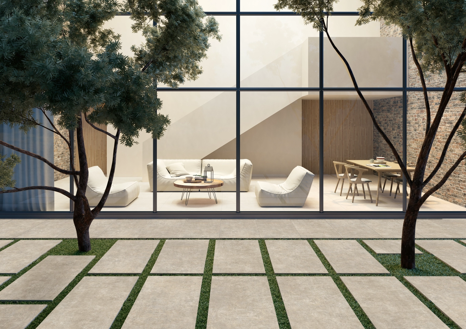 Gres Casalgrande Padana NATURE efekt kamień - aranzacja w eleganckiej lazience