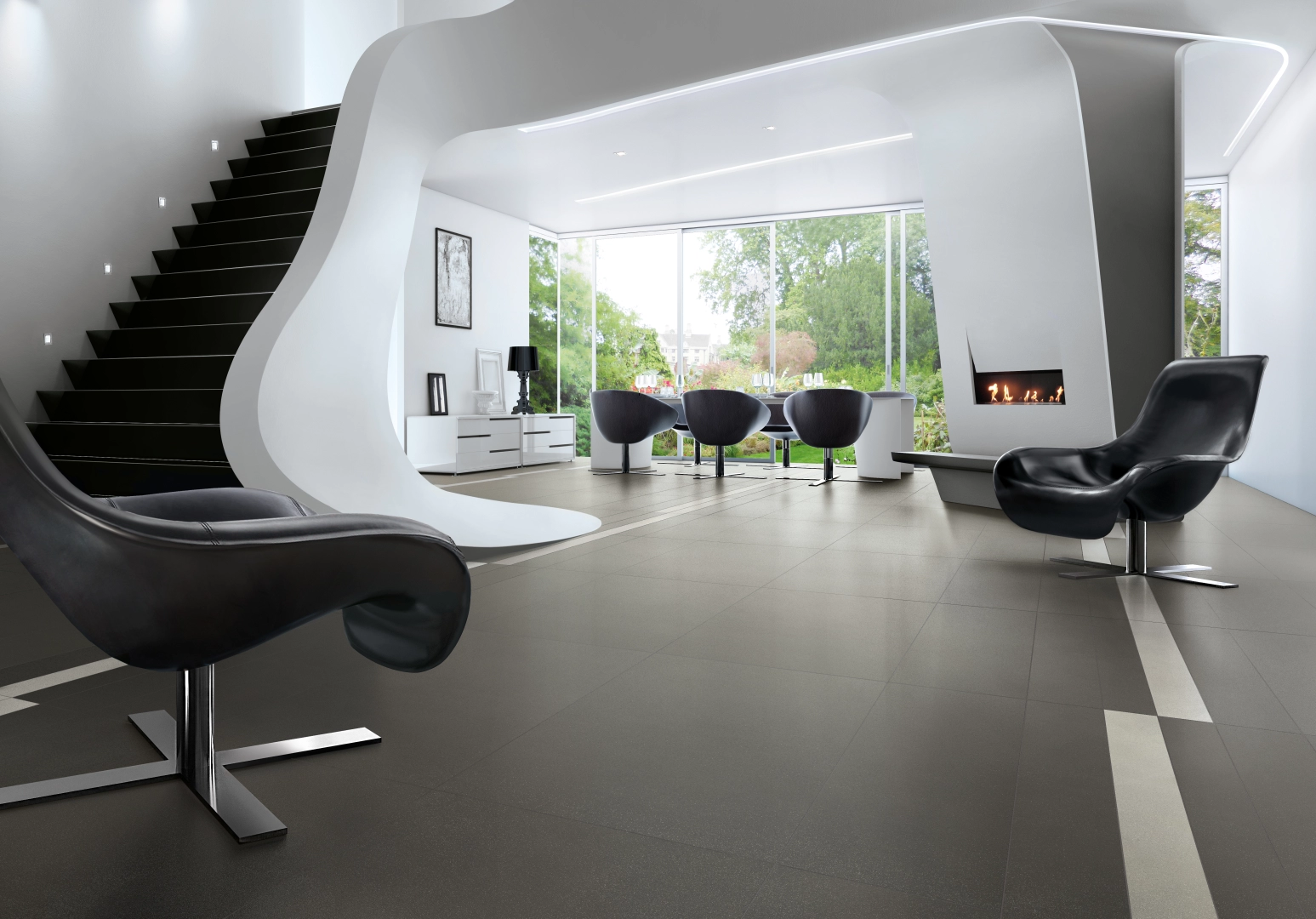 Gres Casalgrande Padana EARTH efekt beton - aranzacja w elewacji domu